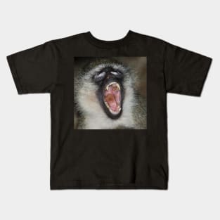 Yawn! Black-faced Vervet Monkey, Kenya. Kids T-Shirt